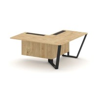 Steel Meet KDK-PR.B.SPZOU-16(R) (Тиквуд светлый/Черный) Завершающий угловой модуль правый