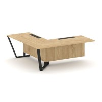 Steel Meet KDK-PR.B.SPZOU-20(L) (Тиквуд светлый/Черный) Завершающий угловой модуль левый