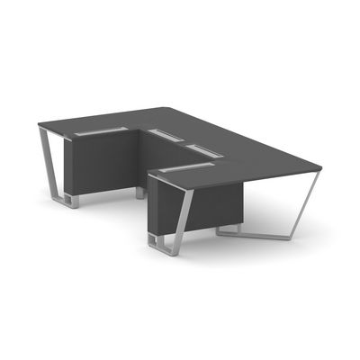 Steel Meet KD-PR.B.SP-07P (Антрацит/Серый) Стол переговорный П-образный