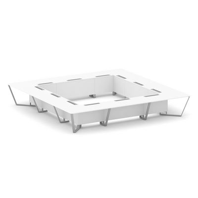 Steel Meet KD-PR.B.SP-24K (Белый бриллиант/Серый) Стол переговорный квадратный