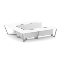 Steel Meet KDK-PR.B.SP-11P (Белый бриллиант/Серый) Стол переговорный П-образный