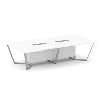 Steel Meet KDK-PR.B.SP-12 (Белый бриллиант/Серый) Стол переговорный прямоугольный