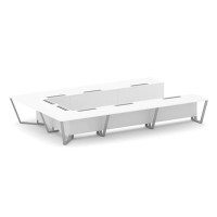 Steel Meet KDK-PR.B.SP-15P (Белый бриллиант/Серый) Стол переговорный П-образный