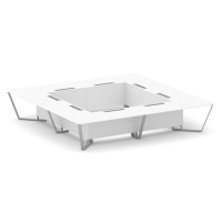 Steel Meet KDK-PR.B.SP-20K2 (Белый бриллиант/Серый) Стол переговорный квадратный