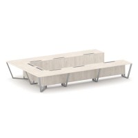 Steel Meet KD-PR.B.SP-15P (Денвер светлый/Серый) Стол переговорный П-образный