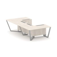 Steel Meet KDK-PR.B.SP-07P (Денвер светлый/Серый) Стол переговорный П-образный