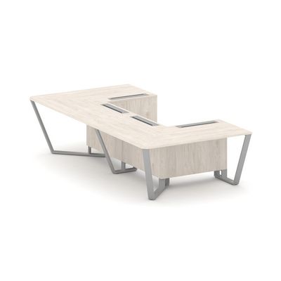 Steel Meet KDK-PR.B.SP-07P (Денвер светлый/Серый) Стол переговорный П-образный