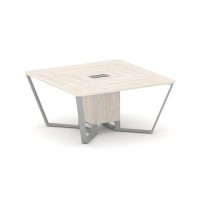 Steel Meet KDK-PR.B.SP-08 (Денвер светлый/Серый) Стол переговорный квадратный