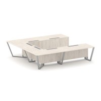 Steel Meet KDK-PR.B.SP-11P (Денвер светлый/Серый) Стол переговорный П-образный