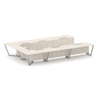 Steel Meet KDK-PR.B.SP-15P (Денвер светлый/Серый) Стол переговорный П-образный