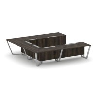 Steel Meet KD-PR.B.SP-11P (Дуб мали/Серый) Стол переговорный П-образный