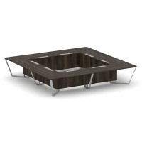 Steel Meet KD-PR.B.SP-20K2 (Дуб мали/Серый) Стол переговорный квадратный