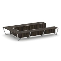 Steel Meet KDK-PR.B.SP-15P (Дуб мали/Серый) Стол переговорный П-образный