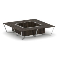 Steel Meet KDK-PR.B.SP-16K (Дуб мали/Серый) Стол переговорный квадратный