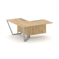 Steel Meet KD-PR.B.SPZOU-16(L) (Тиквуд светлый/Серый) Завершающий угловой модуль левый