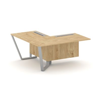 Steel Meet KD-PR.B.SPZOU-16(L) (Тиквуд светлый/Серый) Завершающий угловой модуль левый