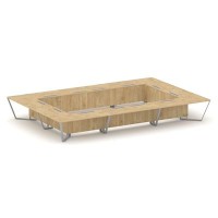 Steel Meet KDK-PR.B.SP-26K2 (Тиквуд светлый/Серый) Стол переговорный прямоугольный