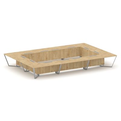 Steel Meet KDK-PR.B.SP-26K2 (Тиквуд светлый/Серый) Стол переговорный прямоугольный