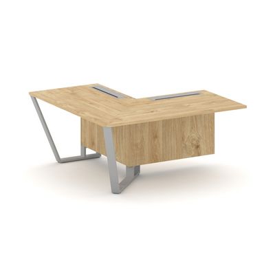 Steel Meet KDK-PR.B.SPZOU-16(L) (Тиквуд светлый/Серый) Завершающий угловой модуль левый