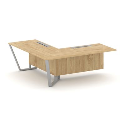 Steel Meet KDK-PR.B.SPZOU-20(L) (Тиквуд светлый/Серый) Завершающий угловой модуль левый