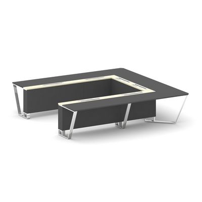 Steel Meet MM-PR.B.SP-11P (Антрацит/Ваниль) Стол переговорный П-образный