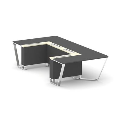 Steel Meet MMK-PR.B.SP-07P (Антрацит/Ваниль) Стол переговорный П-образный