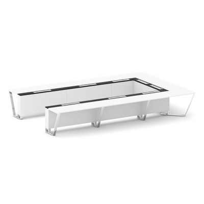 Steel Meet MM-PR.B.SP-15P (Белый бриллиант/Графит) Стол переговорный П-образный