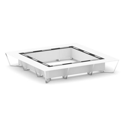 Steel Meet MM-PR.B.SP-24K (Белый бриллиант/Графит) Стол переговорный квадратный