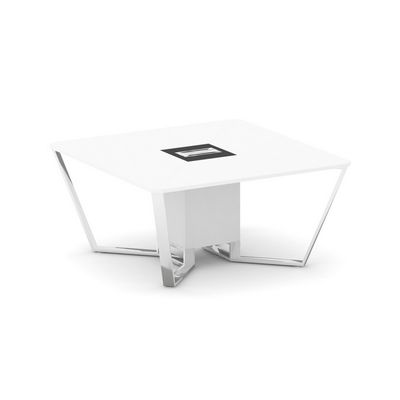 Steel Meet MMK-PR.B.SP-08 (Белый бриллиант/Графит) Стол переговорный квадратный