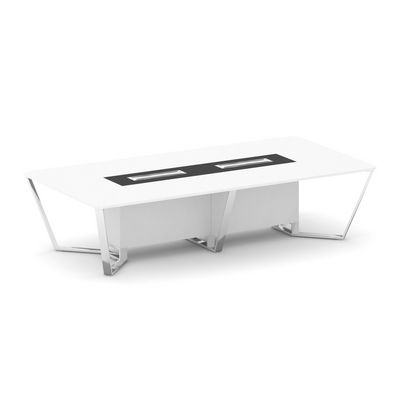 Steel Meet MMK-PR.B.SP-12 (Белый бриллиант/Графит) Стол переговорный прямоугольный