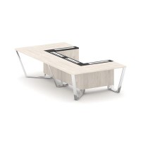 Steel Meet MM-PR.B.SP-07P (Денвер светлый/Графит) Стол переговорный П-образный