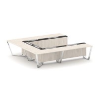 Steel Meet MM-PR.B.SP-11P (Денвер светлый/Графит) Стол переговорный П-образный