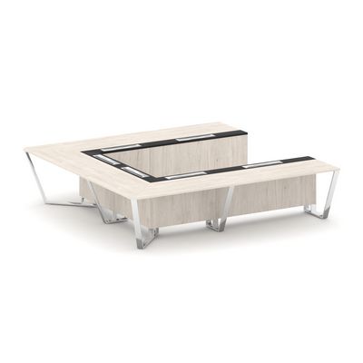 Steel Meet MM-PR.B.SP-11P (Денвер светлый/Графит) Стол переговорный П-образный