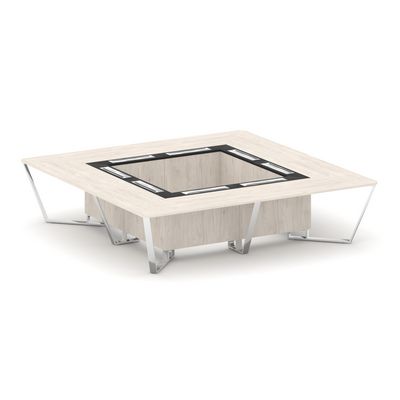 Steel Meet MM-PR.B.SP-16K (Денвер светлый/Графит) Стол переговорный квадратный