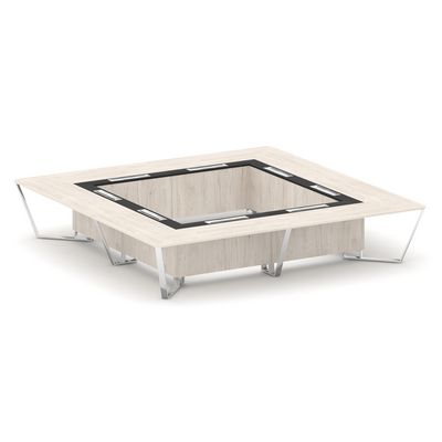 Steel Meet MM-PR.B.SP-20K2 (Денвер светлый/Графит) Стол переговорный квадратный