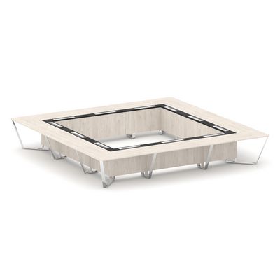 Steel Meet MM-PR.B.SP-24K (Денвер светлый/Графит) Стол переговорный квадратный