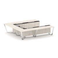 Steel Meet MMK-PR.B.SP-11P (Денвер светлый/Графит) Стол переговорный П-образный