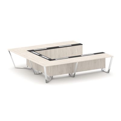 Steel Meet MMK-PR.B.SP-11P (Денвер светлый/Графит) Стол переговорный П-образный