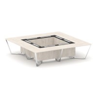 Steel Meet MMK-PR.B.SP-16K (Денвер светлый/Графит) Стол переговорный квадратный