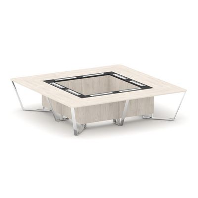 Steel Meet MMK-PR.B.SP-16K (Денвер светлый/Графит) Стол переговорный квадратный