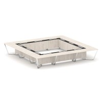 Steel Meet MMK-PR.B.SP-24K (Денвер светлый/Графит) Стол переговорный квадратный