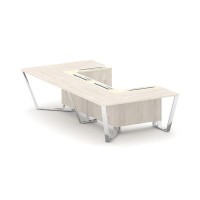 Steel Meet MM-PR.B.SP-07P (Денвер светлый/Ваниль) Стол переговорный П-образный