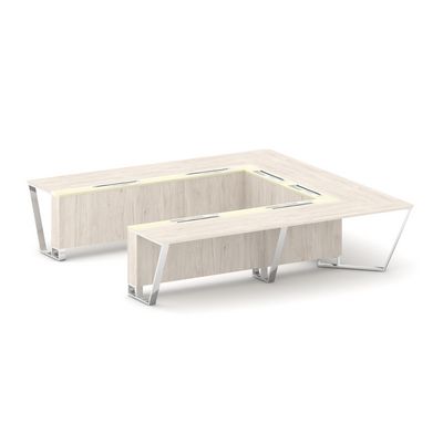 Steel Meet MM-PR.B.SP-11P (Денвер светлый/Ваниль) Стол переговорный П-образный