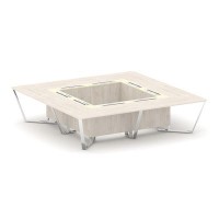 Steel Meet MM-PR.B.SP-16K (Денвер светлый/Ваниль) Стол переговорный квадратный