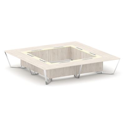 Steel Meet MM-PR.B.SP-20K2 (Денвер светлый/Ваниль) Стол переговорный квадратный