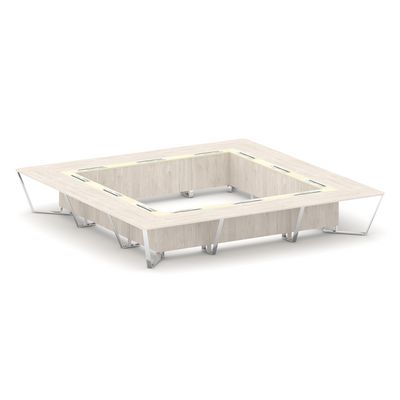 Steel Meet MM-PR.B.SP-24K (Денвер светлый/Ваниль) Стол переговорный квадратный