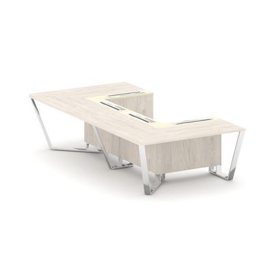 Steel Meet MMK-PR.B.SP-07P (Денвер светлый/Ваниль) Стол переговорный П-образный