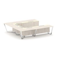 Steel Meet MMK-PR.B.SP-11P (Денвер светлый/Ваниль) Стол переговорный П-образный