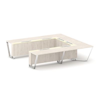 Steel Meet MMK-PR.B.SP-11P (Денвер светлый/Ваниль) Стол переговорный П-образный