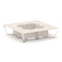 Steel Meet MMK-PR.B.SP-16K (Денвер светлый/Ваниль) Стол переговорный квадратный